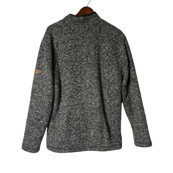 ORVIS Brighton 1/4 Zip Faux Sherpa Lined Marled Gray Black Sweater Jacket Large - Picture 4 of 8